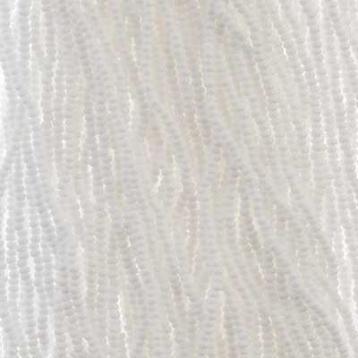 Czech Seed Bead 13/0 Cut Opaque White Strung, 29309SH