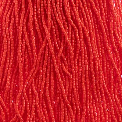 Czech Seed Bead 3Cut 10/0 Opaque Light Red Strung, 1740