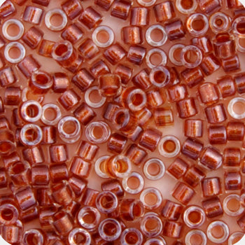 Delica 11/0 RD Amber Ginger Sparkle Crystal Lined, DB0915V