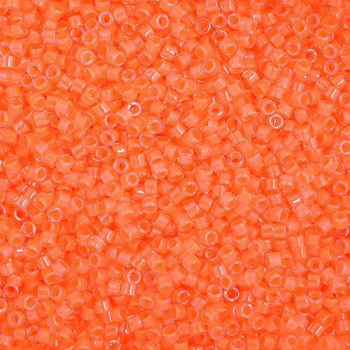Delica 11/0 RD Light Orange Luminous Neon Color, 2033V