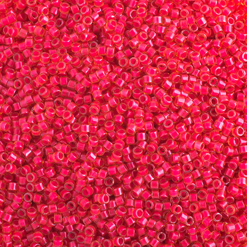 Delica 11/0 RD Poppy Red Luminous Neon Color, 2051V