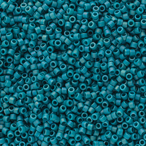 Delica 11/0 Frosted Glazed Rainbow Arctic Blue Matte AB, DB2315V