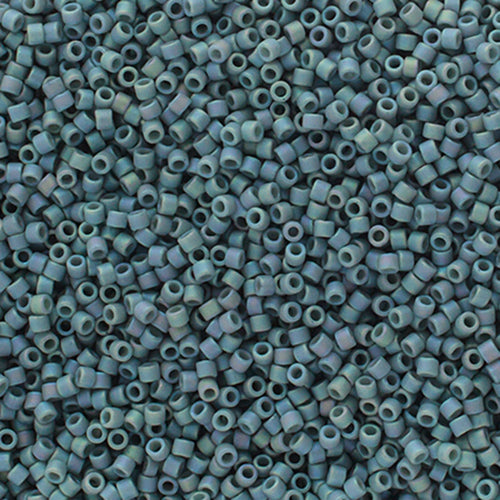 Delica 11/0 Frosted Glazed Rainbow Grey Matte AB, DB2320V