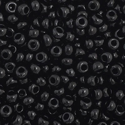 Czech Seed Bead 11/0 Opaque Black, 34904V