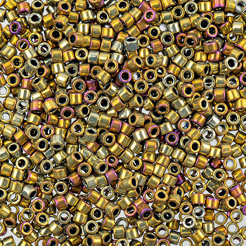 Delica 11/0 RD Purple AB Metallic Gold, 029V