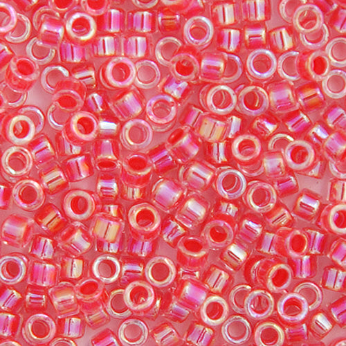 Delica 11/0 RD Dark Rose AB Lined-Dyed, 075V