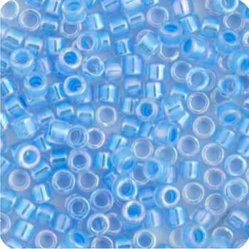 Delica 11/0 RD Light Blue AB Lined-Dyed, 076V