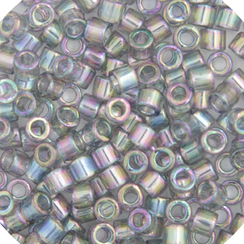 Delica 11/0 RD Grey AB Gold Luster, 107V