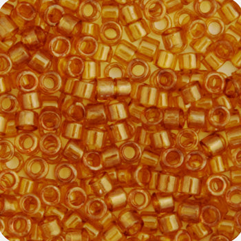 Delica 11/0 RD Yellow Saffron Transparent Gold Luster, 118V