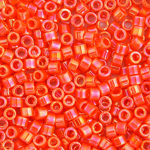 Delica 11/0 RD Orange Opaque AB, 161V