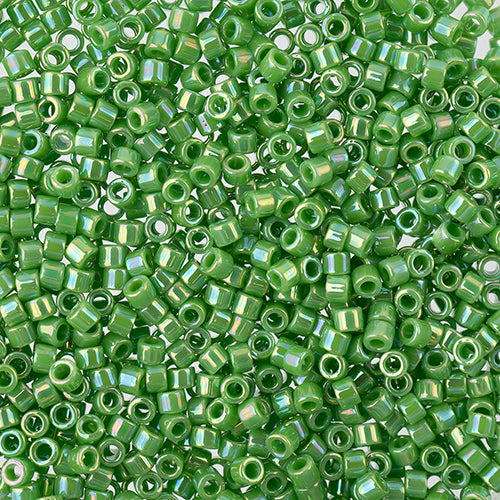 Delica 11/0 RD Green Opaque AB, 163V