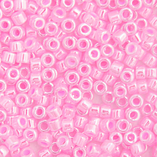 Delica 11/0 RD Medium Crystal Pink Ceylon Lined-Dyed, 245V