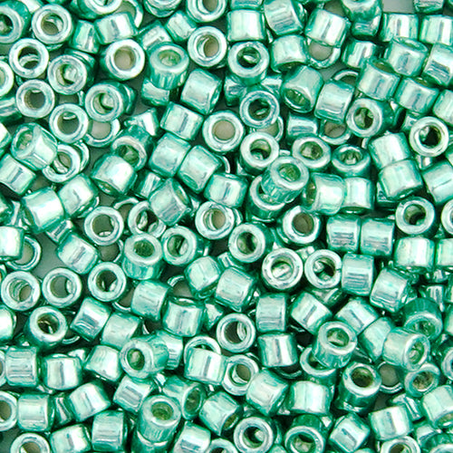 Delica 11/0 RD Dark Green Mint Opaque Glavanized-Dyed, DB0426V