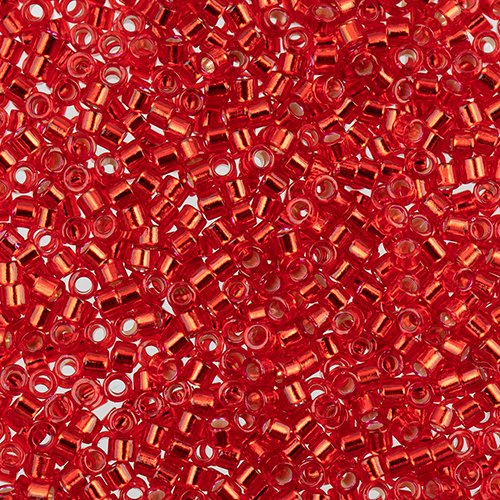 Delica 11/0 RD Red Silver Lined-Dyed, 602V