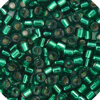 Delica 11/0 RD Emerald Silver Lined-Dyed, 605V