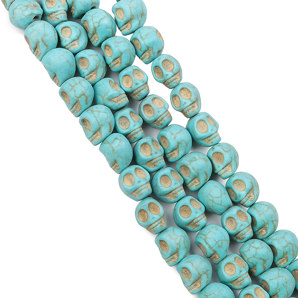 Blue Howlite (Magnesite) Skull Beads 10*12mm
