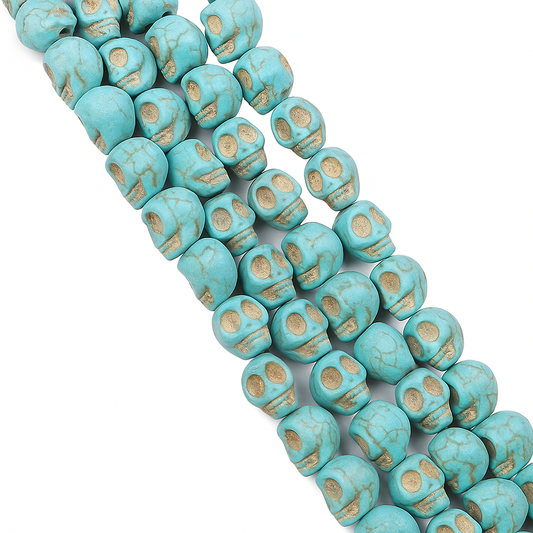 Blue Howlite (Magnesite) Skull Beads 10*12mm