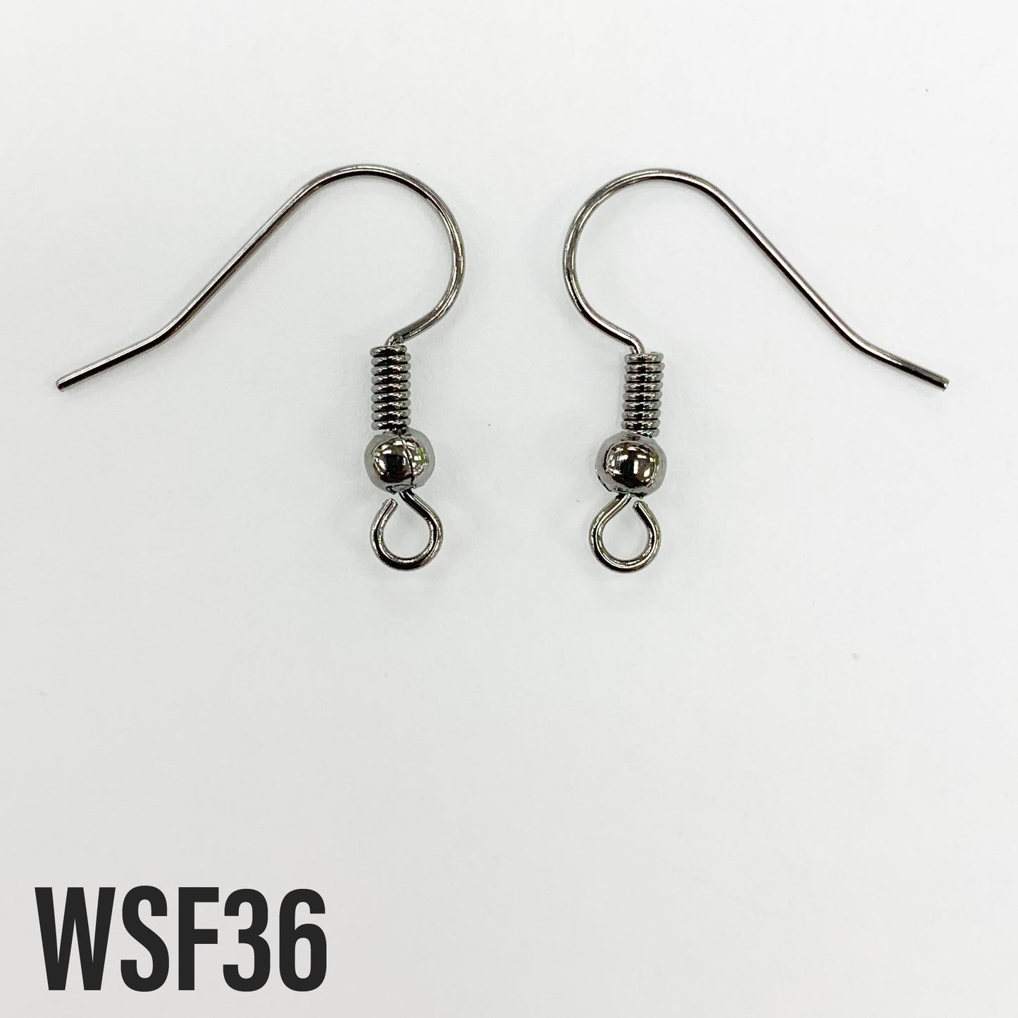 Earring Fish Hook 19mm - Rhodium Colour