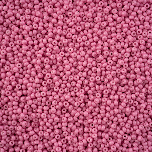 Czech Seed Bead 11/0 Bubble Gum Pink Chalk Dyed Solgel, 43237B