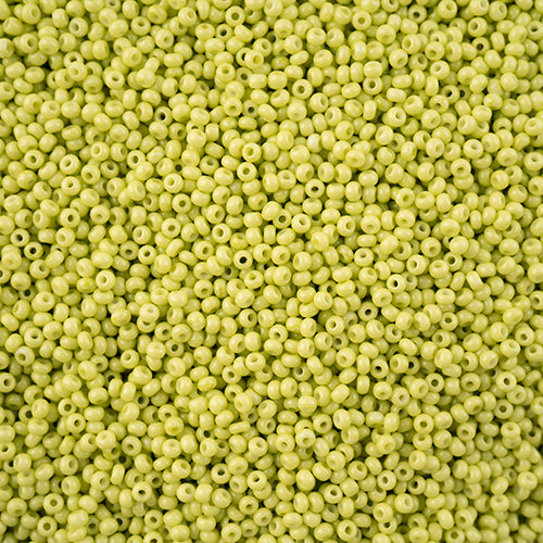 Czech Seed Bead 11/0 Light Green Chalk Dyed Solgel, 43248B