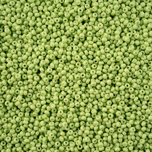 Czech Seed Bead 11/0 Green Chalk Dyed Solgel, 43249B