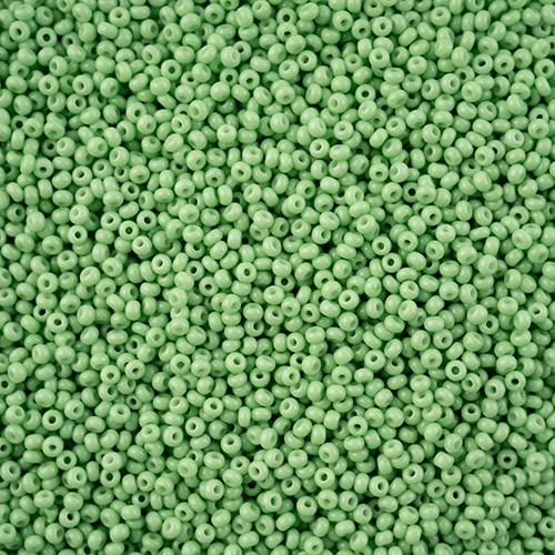 Czech Seed Bead 11/0 Dark Green Chalk Dyed Solgel, 43250B