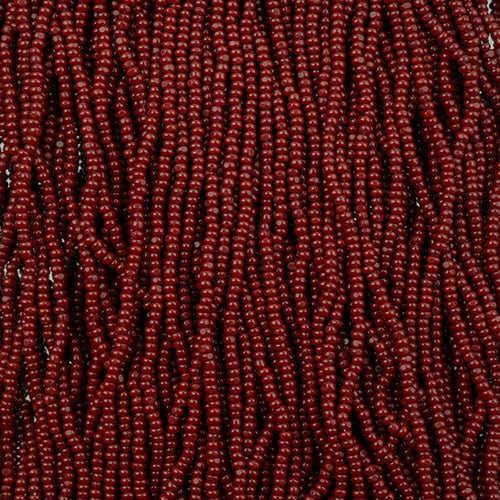 Czech Seed Bead 13/0 Cut Opaque Medium Brown Strung, 29295SH