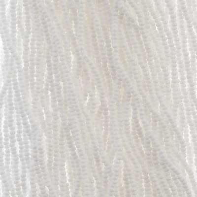 Czech Seed Bead 13/0 Cut Opaque White Strung, 29309SH