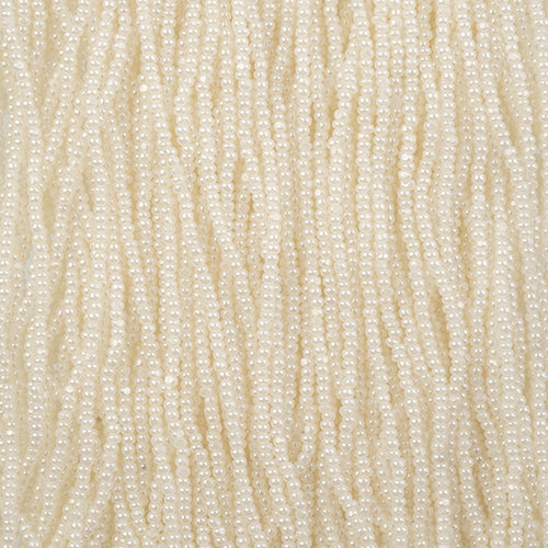 Czech Seed Bead 13/0 Cut Opaque Pearl Ceylon Strung, 29310SH