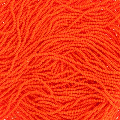 Czech Seed Bead 13/0 Cut Opaque Orange Strung, 29319SH