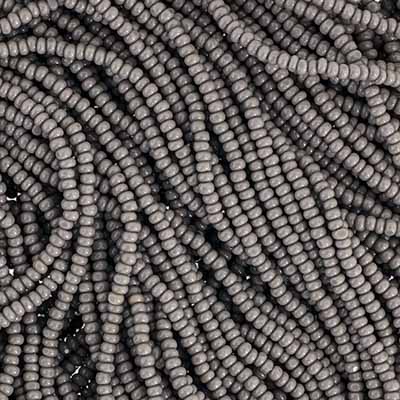 Czech Seed Bead 13/0 Cut Opaque Grey Strung, 29321SH