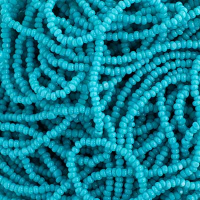 Czech Seed Bead 13/0 Cut Turquoise Luster Strung, 29324SH