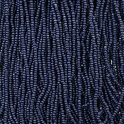 Czech Seed Bead 13/0 Cut Dark Royal Blue Luster Strung, 29327SH