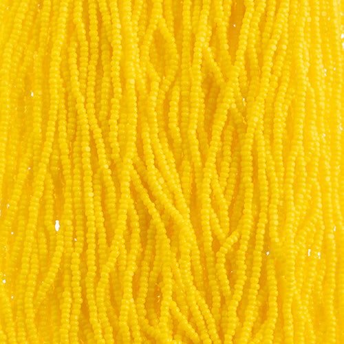 Czech Seed Bead 13/0 Cut Opaque Gold Yellow Strung, 29343SH