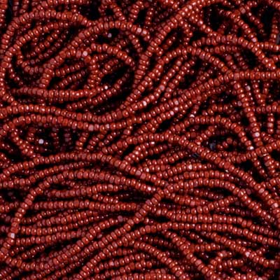 Czech Seed Bead 13/0 Cut Opaque Brown Strung, 26347SH