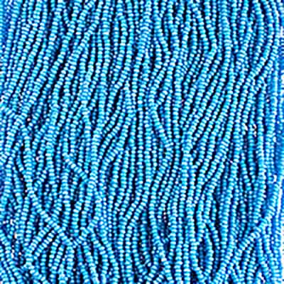 Czech Seed Bead 13/0 Cut Opaque Light Blue AB Strung, 35554SH