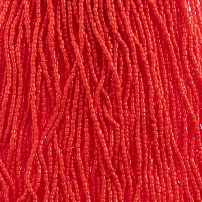 Czech Seed Bead 3Cut 10/0 Opaque Light Red Strung, 1740