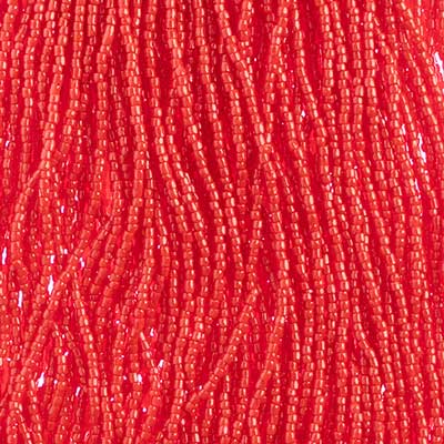 Czech Seed Bead 3Cut 10/0 Opaque Medium/Dark Red Strung, 1741