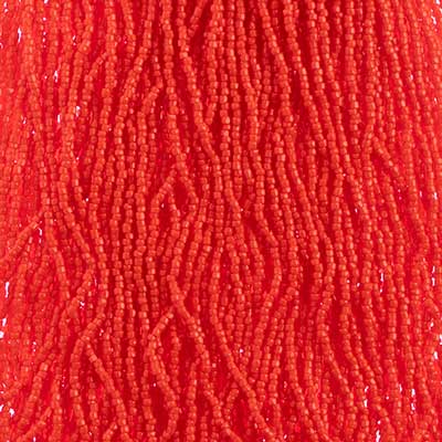 Czech Seed Beads 3Cut 12/0 Opaque Light Red Strung, 1788