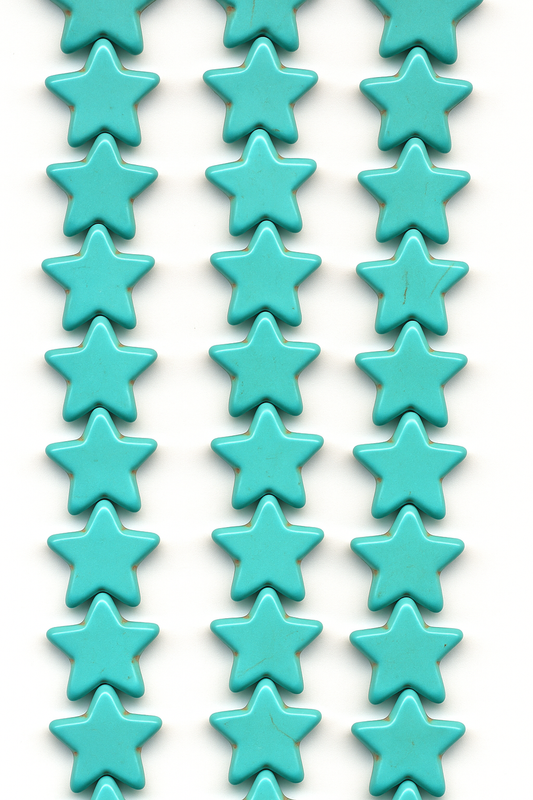 Blue Howlite (Magnesite) Star Beads