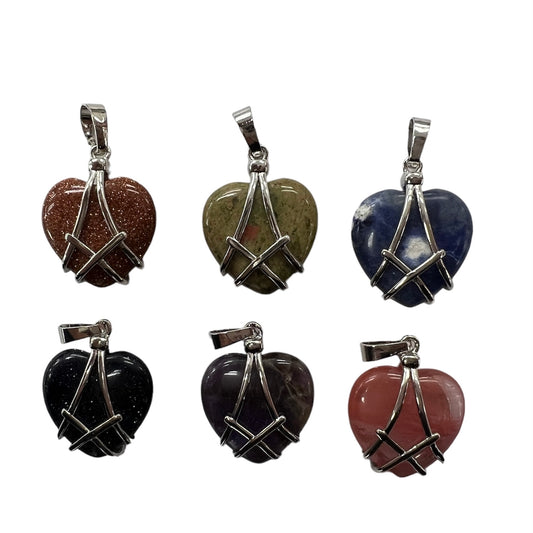 Natural Stone Heart Pendant