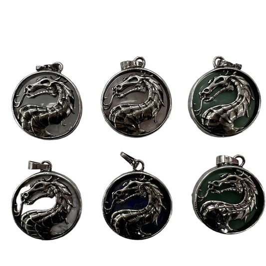 Natural Stone Dragon Wrapped Pendant