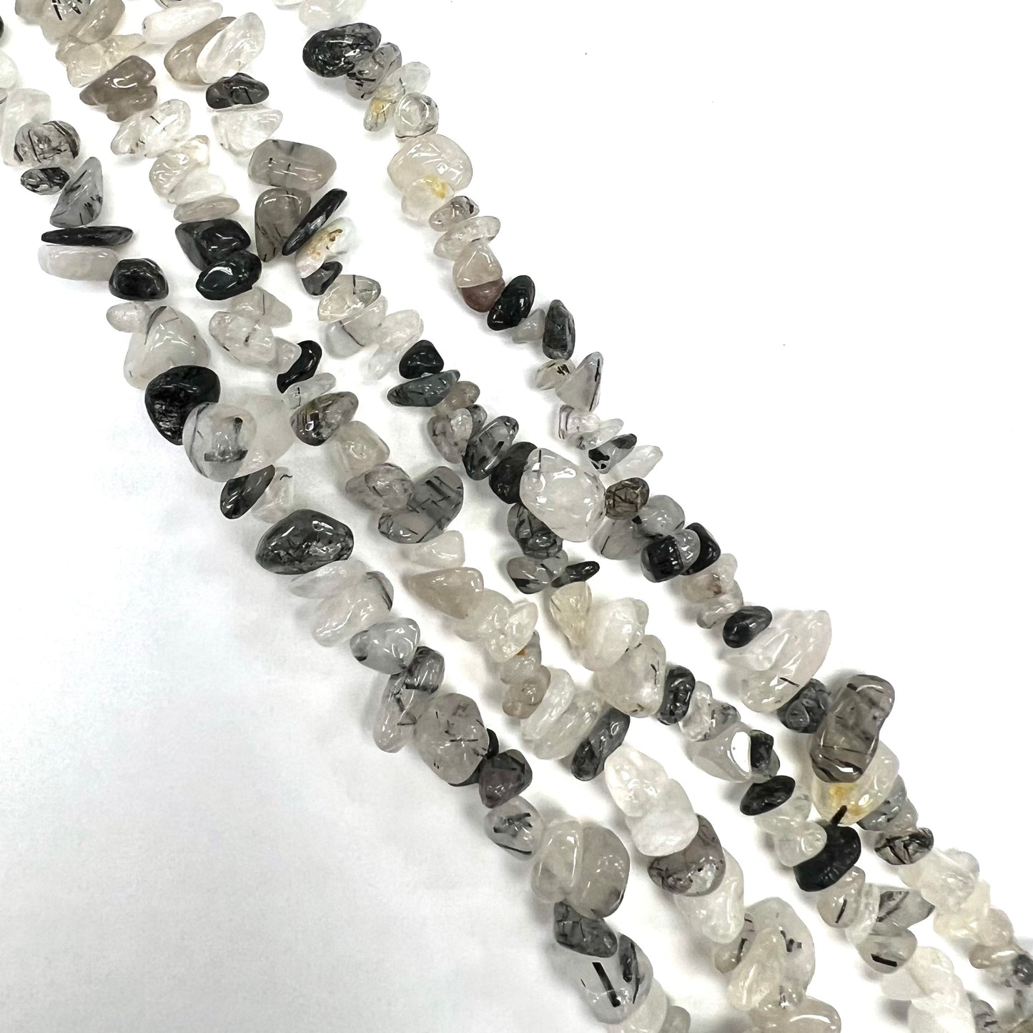 Tourmaline quartz Natural Stone Chips Strand