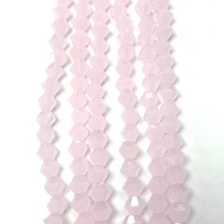 Pink Opal Glass Bicone 4x4mm Bead Strand