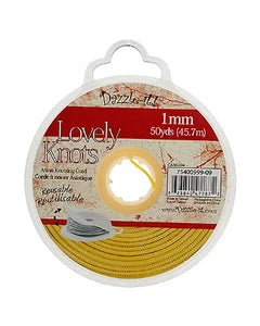 LOVELY KNOTS/KNOTTING CORD 1MM 50YDS W/ BOBBIN YELLOW