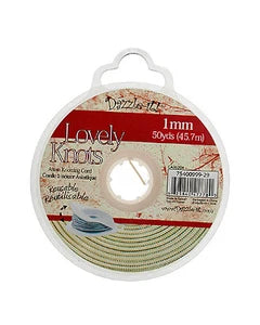 LOVELY KNOTS/KNOTTING CORD 1MM 50YDS W/ BOBBIN IVORY