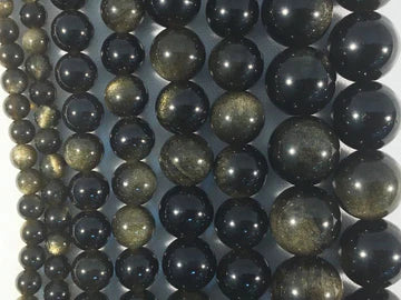 Golden Obsidian Natural Stone Beads