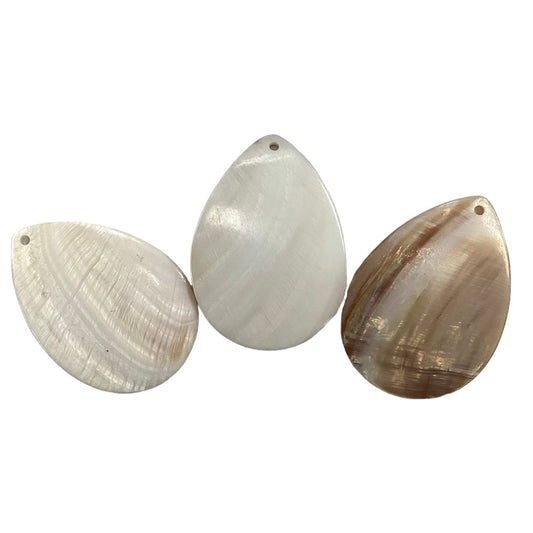 White Tear Drop Mother of Pearl Shell Pendants 50mm