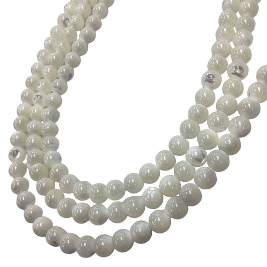 Round Shape Natural Mother Of Pearl Strand 8mm