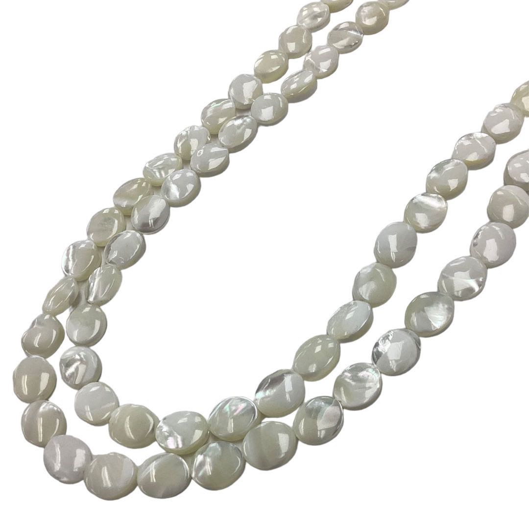 Oval Shape Natural Mother of Pearl Strand